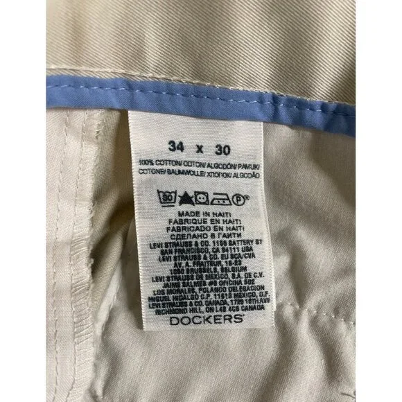 Dockers Men's Signature Khaki Slim Fit D1 Flat Front Pants 34x30 - Picture 8 of 9